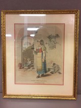 Vintage Colored Engraving Bookplate Naples, A Female Costume Richard Bridgens - £24.12 GBP