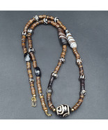 Collana Dzi antica con perle di agata indo tibetana in himalayana modell... - $1,316.41 MXN