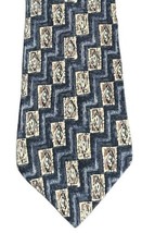 Zylos George Machado Mens Blue Italian Silk Neck Tie Necktie 58.5&quot; x 3 7/8&quot; - $4.99