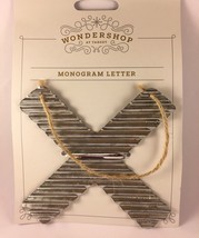 Monogram Letter Initial X Christmas Ornament Corrugated Metal w/ Rope Hanger NWT - £6.86 GBP