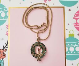 Christmas Wreath Necklace | Stocking Stuffer Jewelry - $12.99