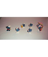 LOT OF 7 SMURFS VINTAGE - 1970s and 1980s Toy Figures - £21.89 GBP
