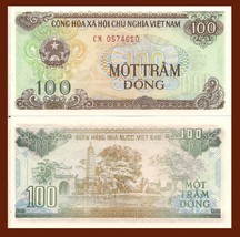 Viet Nam P105a, 100 Dong, arms / Pho Minh Tower in Nam Dinh, 1991, UNC $... - £1.15 GBP