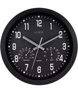 La Crosse 404-2631 12&quot; Black Analog Clock with Temp &amp; Humidity - €27,18 EUR