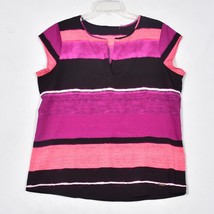 Ivanka Trump Women&#39;s Stripe Blouse Size Medium Pink &amp; Black - $14.19
