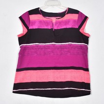 Ivanka Trump Women&#39;s Stripe Blouse Size Medium Pink &amp; Black - £11.15 GBP