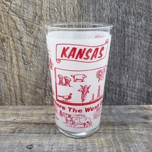 Vintage Souvenir Kansas State Glass Tumbler Where The West Begins - $13.25