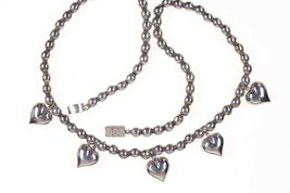 Vintage Taxco Sterling Hearts Beaded Necklace - £155.26 GBP