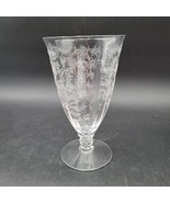 Vintage Fostoria Chintz Floral Etched Blown Glass Footed 6&quot; Iced Tea Gla... - $20.20 CAD