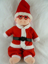 Ty Beanie Kids Doll Luvie in Santa Claus suit Pink hair Heart glasses Christmas - $14.84