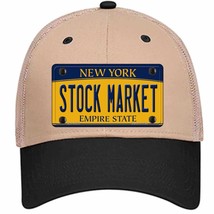 Stock Market Yellow New York Novelty Khaki Mesh License Plate Hat - $28.99