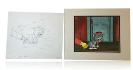 Tom &amp; Jerry Original Production Sketch Drawing &amp; Cel COA 1/1 70S TV Show Rare - £1,297.48 GBP