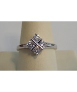 New RSC Size 7 rhodium ep sparkling clear cubic zirconia 4 stone cocktai... - $34.30 CAD