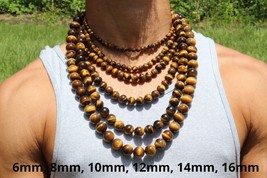 Tiger Eye Necklace - Mens Necklace - Beaded Necklace - Tribal Necklace - Good Lu - £19.98 GBP