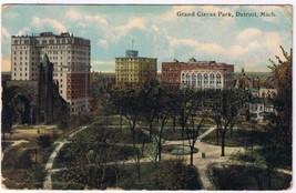 Postcard Grand Circus Park Detroit Michigan - £2.33 GBP