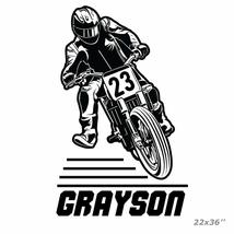 Anewdecals Race Bike Boy Name Personalized Wall Sticker Decal-Motocross ... - £79.03 GBP