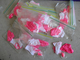 Lot of 26 Unused Vintage Barbie Outfits Pink Skirt White Tops and Shoes LOOK - £44.96 GBP