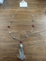 Kim Rogers Silver Red Sparkle Necklace - £10.93 GBP