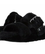 NEW UGG WOMEN&#39;S FUZZ YEAH SLIDE ON SLIPPERS BLACK SIZE 10 - $1,715.18 MXN