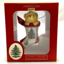 Spode Christmas Ornament Puppy Dog in a Stocking Ceramic - £15.33 GBP