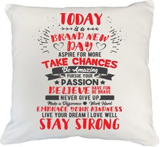 Make Your Mark Design Today is a Day Motivational Quote White Pillow Cover 18x18 - $24.74+