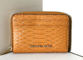 New Michael Kors Jet Set Travel Medium Zip Around Card Case Wallet Croc Cider - £37.89 GBP