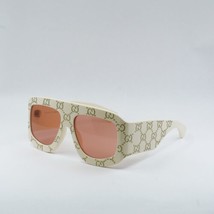 GUCCI GG0983S 001 Ivory With Gold GG Pattern/Orange 59-18-135 Sunglasses New ... - £506.84 GBP