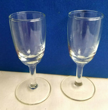 Crystal Clear Glass Footed Cocktail Wine Champagne Goblets Lot of 2 Glasses - $28.95