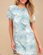 Lulus Blue White Cancun Calling Dusty Sage Print Shift Dress - £18.59 GBP