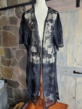 rue21 Rue 21 Nightgown Black Lace Open Front Gown Robe Size XL - £15.76 GBP