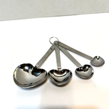Kate and Aspen Heart Shaped Stainless Steel Measuring Spoons Set of 4 - £10.13 GBP