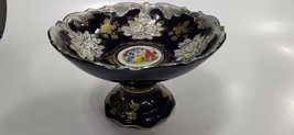 Handmade Fine Porcelain Original Cobalt Gold Bowl Czech Republic Haas &amp; ... - £58.65 GBP