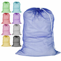 2 Pc Extra Large Mesh Laundry Bags Drawstring Handle Wash Lingerie Delic... - £18.09 GBP