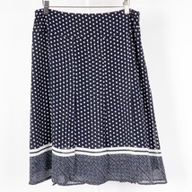 Jones Wear Womens Skirt 8 Polka Dot Navy Blue Pleated Layered Knee Length - £12.54 GBP