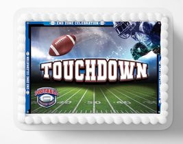 Customized Football Superbowl Tailgate Birthday Father&#39;s Day Edible Image Edible - £13.23 GBP