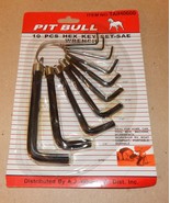 Hex Key Allen Wrench Set 10pc SAE Pit Bull On Ring 1/16&quot; To 3/8&quot; Durable... - $8.21 CAD