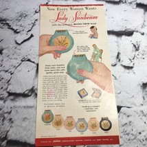 Vintage 1956 Print Ad Lady Sunbeam Electric Shaver Beauty Advertising Art - $9.89