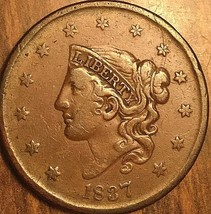 1837 Usa Coronet Head Large Cent Penny Coin - £112.71 GBP