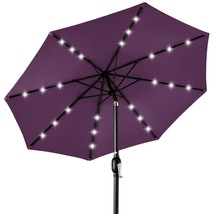 Solar LED Lighted Patio Umbrella W/ Tilt Adjustment, UV-Resistant- 10ft - £98.14 GBP