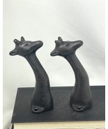 Pair Cast Iron Giraffe Head Wall Door Hook Hanger 6” - Set Of 2 With Har... - $31.79