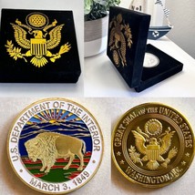Department of Interior Challenge Coin  Come With Velvet Case - £17.36 GBP