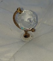 Swarovski Crystal &amp; Gold Tone Miniature Memories World Globe Retired 1.5&quot; - £29.28 GBP