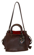 Coach Rogue 25 Oxblood Bag w/Leather Sequin Applique Tea Rose Bag Charm - $6,071.29 MXN