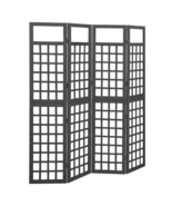  4-Panel Room Divider/Trellis Solid Fir Wood Black 63.4&quot;x70.9&quot; - $208.56 CAD