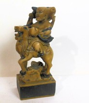 Vintage Figure of an Immortal China On Lion 5 Inches - $28.71