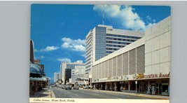 Vintage Collins Ave Miami Beach Florida 1960&#39;s Postcard - £3.88 GBP