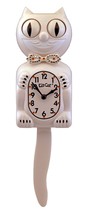 Limited Edition White Kit-Cat Klock swarovski crystals jeweled Clock - £79.33 GBP