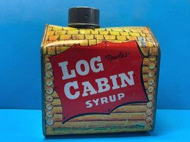 Vtg Towle&#39;s Log Cabin Sryup Litho Tin Still Bank Piggy Change Money Savi... - $29.95