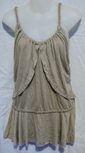 Licorice Braided Blouse Cami Tank Top Size Large ~ Beige Tan - £8.13 GBP