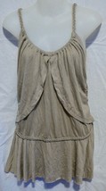 Licorice Braided Blouse Cami Tank Top Size Large ~ Beige Tan - $10.39